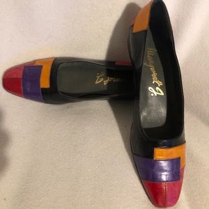 Margaret J. Colorblock Design Heels Vintage